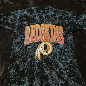 Vintage XL Redskins Blue Tye-Dye Graphic Tee